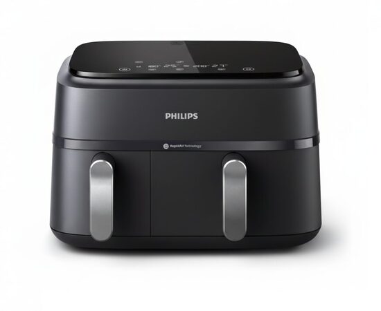 Karšto oro gruzdintuvė Philips 3000 Dual Basket, Air Fryer 9 L, Juoda